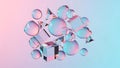 Holographic 3D Geometric Shapes with Pink Blue Gradient Royalty Free Stock Photo