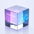 Holographic Data Visualization Cube Royalty Free Stock Photo