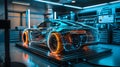 Holographic Displays for Vehicle Maintenance Can holographic, Holographic advanced transportation Royalty Free Stock Photo