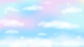 Holographic fantasy rainbow unicorn background with clouds. Pastel color sky. Magical landscape, abstract fabulous