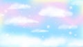 Holographic fantasy rainbow unicorn background with clouds. Pastel color sky. Magical landscape, abstract fabulous Royalty Free Stock Photo