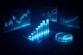 Holographic Financial Data Charts with Futuristic Fintech Analytics Interface Royalty Free Stock Photo