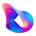 Holographic fluid abstract twisted 3D shape for your trendy design