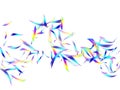 Holographic flying confetti glitters isolated on white