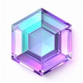 Holographic Geometric Crystal Cube With Purple Pink Blue Gradient Light Reflections Royalty Free Stock Photo