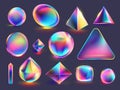 Holographic Geometric Shapes Collection