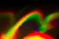 Holographic, goniochromism macro rainbow texture. Ligh leaks, disco illumination effect. Abstract background