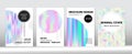 Holographic Gradient Vector Background. Rainbow Magazine Print Template.