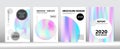 Holographic Gradient Vector Background. Rainbow Magazine Print Template.