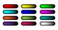 Holographic gradients set bars buttons. Multicolor Call to action buttons, brilliant design fluid geometric gradients, colorful