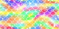 Holographic iridescent neon mermaid scale seamless pattern