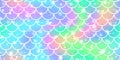 Holographic iridescent pastel mermaid scale seamless pattern Royalty Free Stock Photo