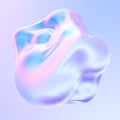 Holographic liquid metal 3D shape fluid bubbles Royalty Free Stock Photo