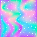 Holographic magic background with stars. Vector illustration.