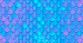 Holographic mermaid scale tail seamless in blue color