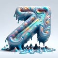 holographic multicoloured modern spark light arrow pointer cursor bubbles 3d liquid font isolated