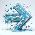 holographic multicoloured modern spark light arrow pointer cursor bubbles 3d liquid font isolated