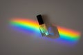 Holographic Nailpolish in a prism rainbow line