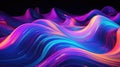 Holographic Neon Fluid Waves, abstract illustration