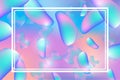 Holographic neon gradient background design. Abstract liquid shapes and fluid background. Cool background design for