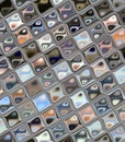 Holographic pearlescent metallic silver mosaic background . Royalty Free Stock Photo