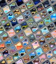 Holographic pearlescent multi-colored mosaic background . Royalty Free Stock Photo