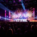holographic projection of the conventions closing ceremony wih Royalty Free Stock Photo