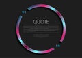 Holographic quote speech bubble circle frame design Royalty Free Stock Photo