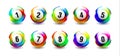 Vector Bingo Lottery Number Balls Set. Royalty Free Stock Photo