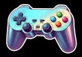 Holographic Retro Game Controller Sticker Royalty Free Stock Photo