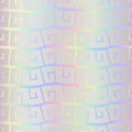 Holographic seamless pattern. Iridescent background. Repeated rainbow patern. Hologram geometric printing. Repeating holograph foi