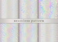 Holographic seamless pattern. Set iridescent background. Repeated rainbow pattern. Hologram texture. Repeating holograph foil prin