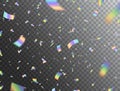 Holographic shiny falling confetti on transparent background. Rainbow festive tinsel. Glitch effect. Foil hologram