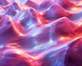 Holographic silk waves in vibrant sunset huessatin waves in a pastel holographic dream. AI generated Royalty Free Stock Photo