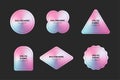 Holographic sticker vector icon set. Holographic textured stickers for tags, labels. Vector elements for modern trend design