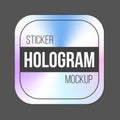 Holographic stickers. Holography gloss shapes. Vector gradient labels mockup Royalty Free Stock Photo