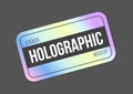 Holographic stickers. Holography gloss shapes. Vector gradient labels mockup Royalty Free Stock Photo