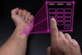 Holographic telephone keypad projected by the implanted SIM under the skin