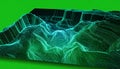 Holographic Terrain Data Visualization on Green Screen Royalty Free Stock Photo