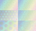 Holographic texture set. Vector gradient hologram