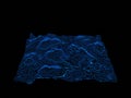 Holographic topography. Blue contour layer. Futuristic data