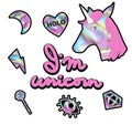 Holographic unicorn patch for print on t-shirt or your design