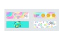 Holographic vector hologram foil texture and irregularities illustration backdrop set in blue pink green colors with