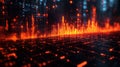 Holographic visualizations depicting data impact on urban infrastructure in a futuristic setting