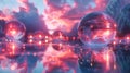 holographit 3 d rendering,Glowing digital orb with advanced interface design on a high-tech circuit background
