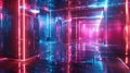 holographit 3 d rendering, room with advanced interface design on a high-tech circuit background