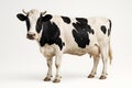 Holstein Dairy Cow Studio Portrait on White Background Royalty Free Stock Photo