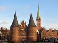The Holsten Gate in Lubeck, Germany