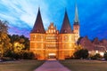 The Holsten Gate in Lubeck, Germany