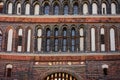 Holstentor, Lubeck, Germany, view of the facade looking towards the city. Royalty Free Stock Photo